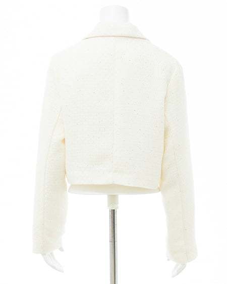 INGNI（イング） ツイードショートテーラードジャケット(セットアップ対応) ｱｲﾎﾞﾘｰ/ﾂｲｰﾄﾞ