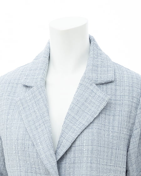 INGNI(イング) ツイードショートテーラードジャケット(セットアップ対応) サックス/ツイード