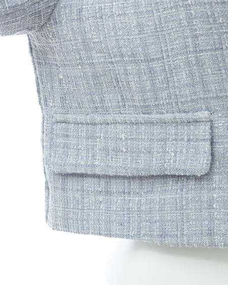 INGNI(イング) ツイードショートテーラードジャケット(セットアップ対応) サックス/ツイード