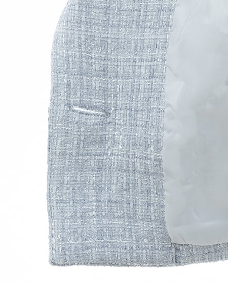 INGNI(イング) ツイードショートテーラードジャケット(セットアップ対応) サックス/ツイード