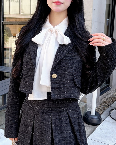 ツイードショートテーラードジャケット