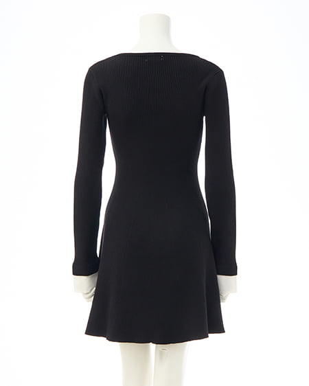 INGNI（イング） シャツドッキングニットワンピース ｸﾛ