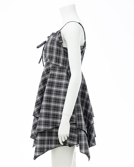 INGNI（イング） アソート柄イレヘムミニキャミワンピース ｸﾛ/ﾁｪｯｸ