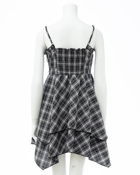 INGNI（イング） アソート柄イレヘムミニキャミワンピース ｸﾛ/ﾁｪｯｸ