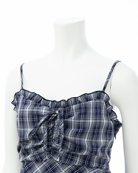 INGNI（イング） アソート柄イレヘムミニキャミワンピース ｺﾝ/ﾁｪｯｸ