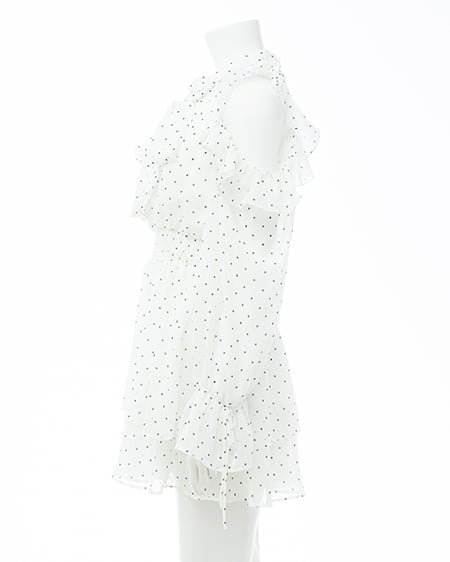 INGNI（イング） 2Wayリボン肩あきフリルミニワンピース ｵﾌ/ﾄﾞｯﾄ