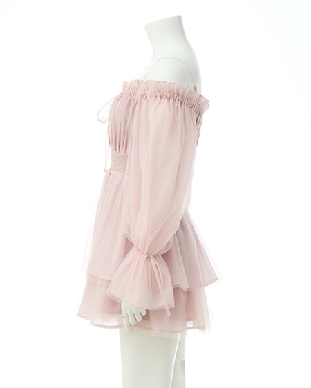 INGNI（イング） チュールオフショルミニワンピース ﾋﾟﾝｸ