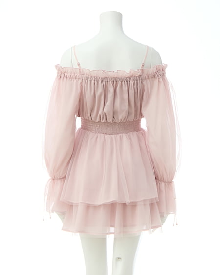 INGNI（イング） チュールオフショルミニワンピース ﾋﾟﾝｸ