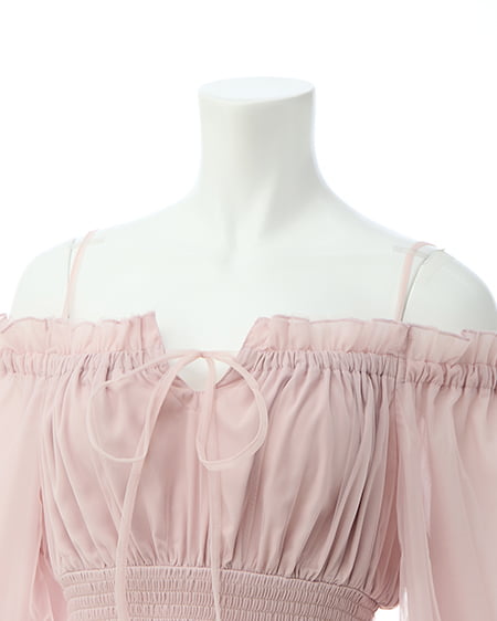 INGNI（イング） チュールオフショルミニワンピース ﾋﾟﾝｸ