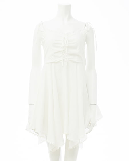 INGNI（イング） コットンレースイレヘムミニキャミワンピース ｵﾌﾎﾜｲﾄ