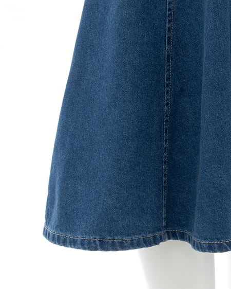 INGNI（イング） 合皮切替デニムミニワンピース ﾌﾞﾙｰ/ﾌﾞﾗｳﾝ