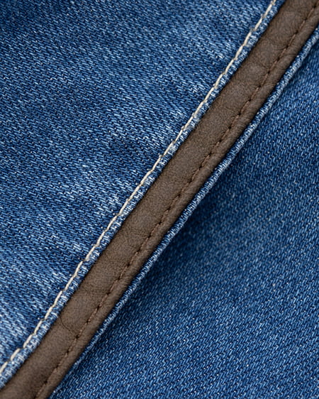 INGNI（イング） 合皮切替デニムミニワンピース ﾌﾞﾙｰ/ﾌﾞﾗｳﾝ