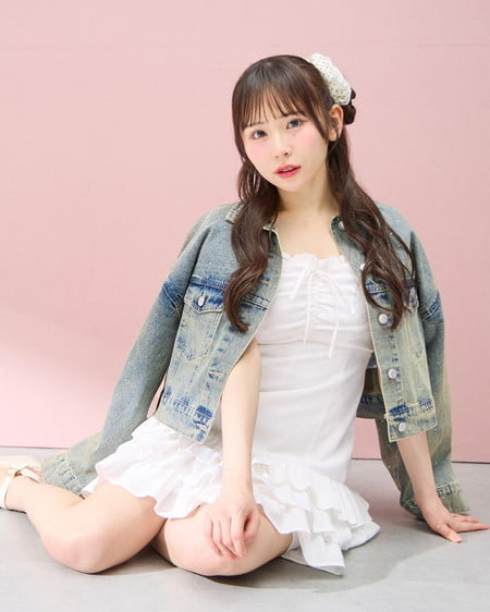 綿レースフリルミニキャミワンピース