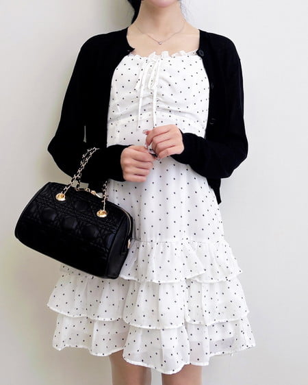 アソート柄フリルミニキャミワンピース