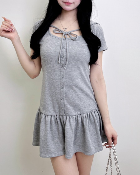 スウェットフリルミニワンピース