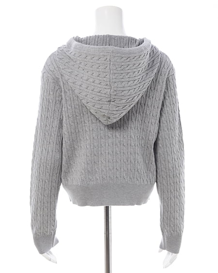 INGNI（イング） プレート付ケーブルニットパーカー ｸﾞﾚｰ