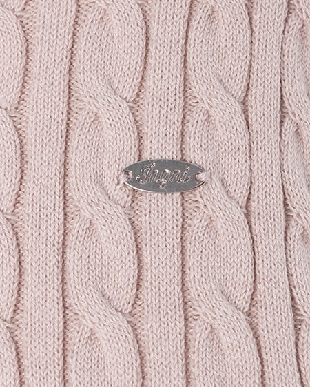 INGNI（イング） プレート付ケーブルニットパーカー ﾋﾟﾝｸ