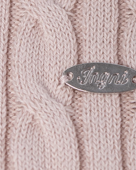 INGNI（イング） プレート付ケーブルニットパーカー ﾋﾟﾝｸ