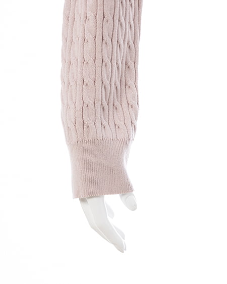 INGNI（イング） プレート付ケーブルニットパーカー ﾋﾟﾝｸ