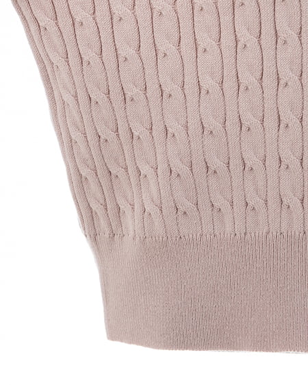 INGNI（イング） プレート付ケーブルニットパーカー ﾋﾟﾝｸ