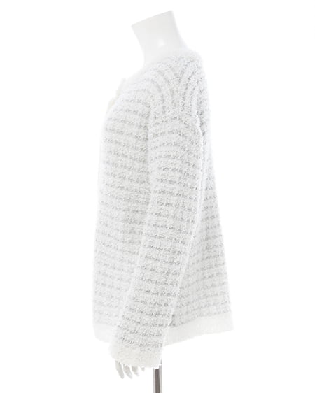 INGNI(イング) ラメツイードニットカーディガン グレージュ/オフホワイト