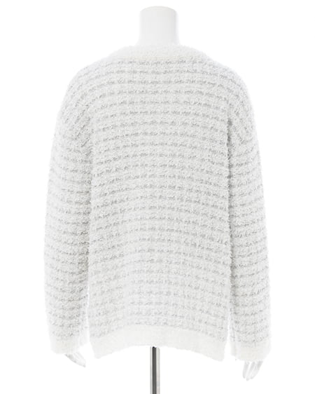 INGNI(イング) ラメツイードニットカーディガン グレージュ/オフホワイト