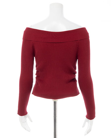 INGNI(イング) 襟付オフショルニットカーディガン アカ