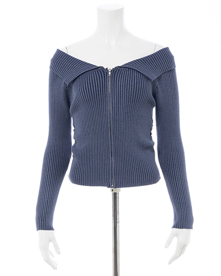 INGNI（イング） 襟付オフショルニットカーディガン ｺﾝ