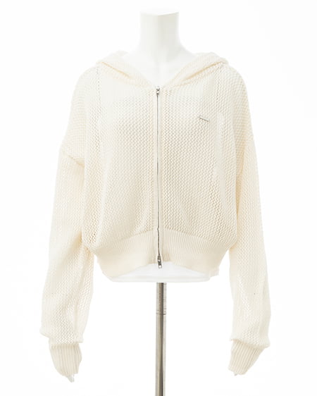 INGNI(イング) メッシュニットパーカー オフホワイト