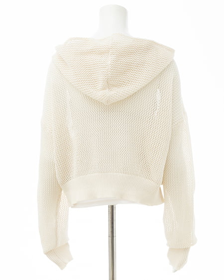 INGNI(イング) メッシュニットパーカー オフホワイト