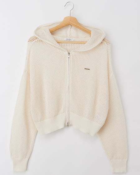 メッシュニットパーカー