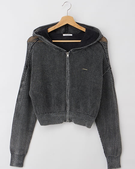 メッシュニットパーカー