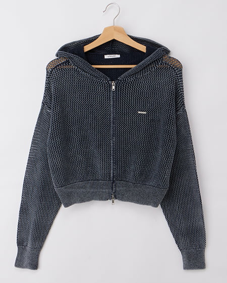 メッシュニットパーカー