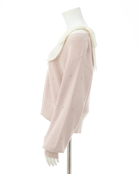 INGNI（イング） 肩リボン装飾付ニットカーディガン ﾋﾟﾝｸ