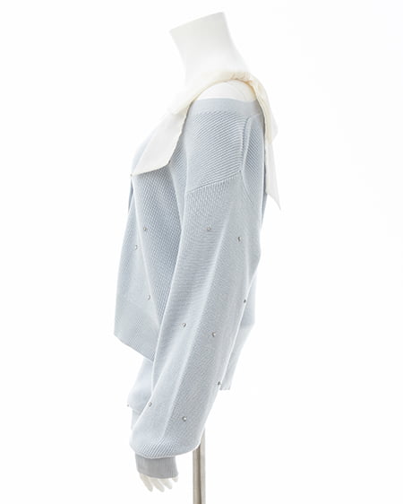 INGNI（イング） 肩リボン装飾付ニットカーディガン ｻｯｸｽ