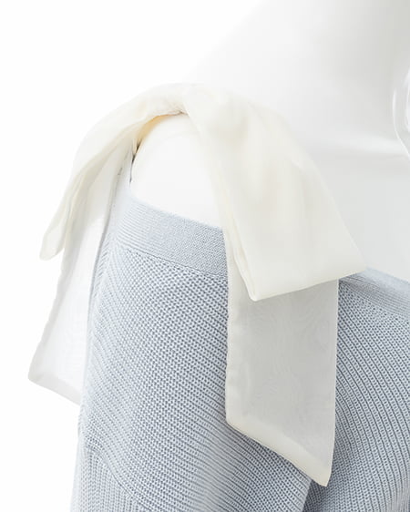 INGNI（イング） 肩リボン装飾付ニットカーディガン ｻｯｸｽ