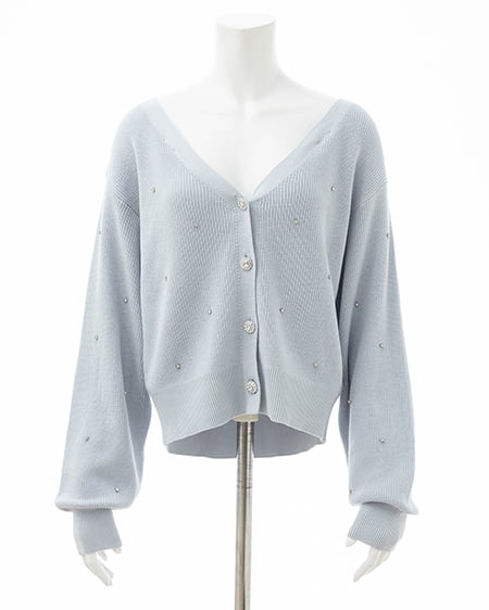 INGNI（イング） 肩リボン装飾付ニットカーディガン ｻｯｸｽ