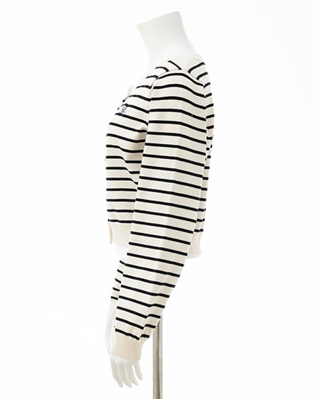 INGNI（イング） ビジューボタンニットカーディガン ｵﾌｸﾛ/ﾎﾞｰﾀﾞｰ