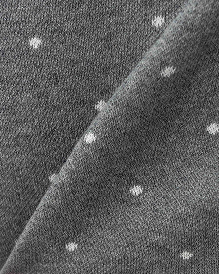 INGNI（イング） 襟付ドット柄半袖ニットカーディガン ｸﾞﾚｰ/ｵﾌﾎﾜｲﾄ