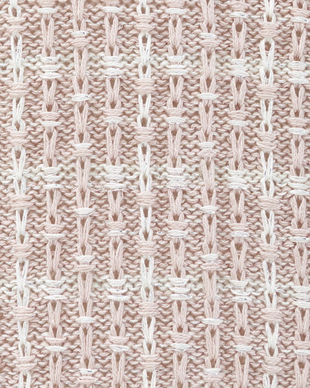 INGNI(イング) 襟付ツイードバイカラーニットカーディガン ピンク/オフホワイト