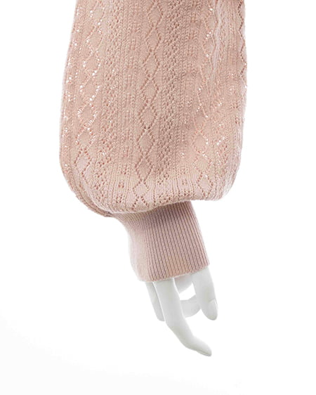 INGNI（イング） パターンメッシュリボンボタンニットカーディガン ﾋﾟﾝｸ