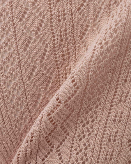 INGNI（イング） パターンメッシュリボンボタンニットカーディガン ﾋﾟﾝｸ