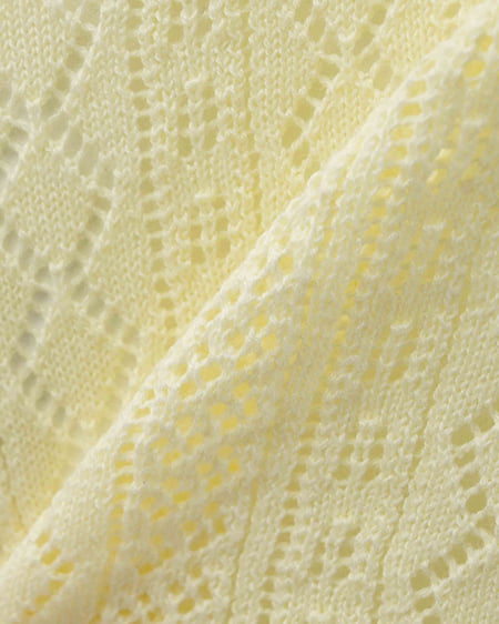 INGNI（イング） パターンメッシュリボンボタンニットカーディガン ｲｴﾛｰ