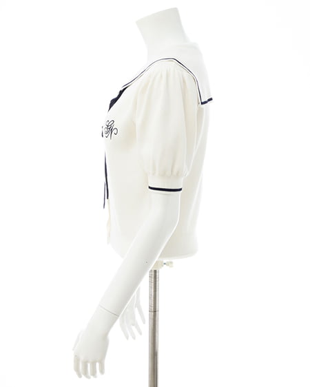 INGNI（イング） セーラーカラー配色ニットカーディガン ｵﾌﾎﾜｲﾄ/ｺﾝ