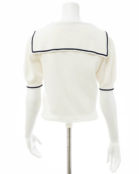 INGNI（イング） セーラーカラー配色ニットカーディガン ｵﾌﾎﾜｲﾄ/ｺﾝ