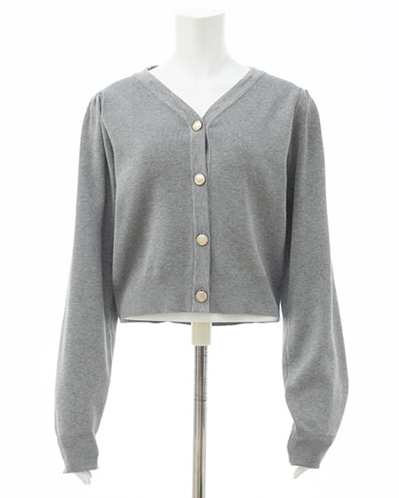 INGNI（イング） レースフリル襟ニットカーディガン ｸﾞﾚｰ