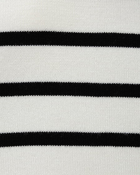 INGNI(イング) レースフリル襟ニットカーディガン オフクロ/ボーダー