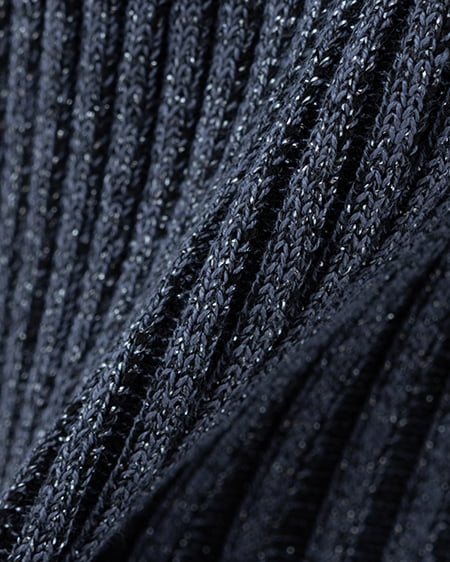 INGNI（イング） 襟付オフショルフロントジップ半袖ラメニットカーディガン ｺﾝ