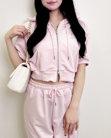 ラメジップパーカー＋パンツ／セットアップ