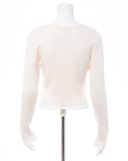 INGNI（イング） メタルプリントリブニット ｵﾌﾎﾜｲﾄ